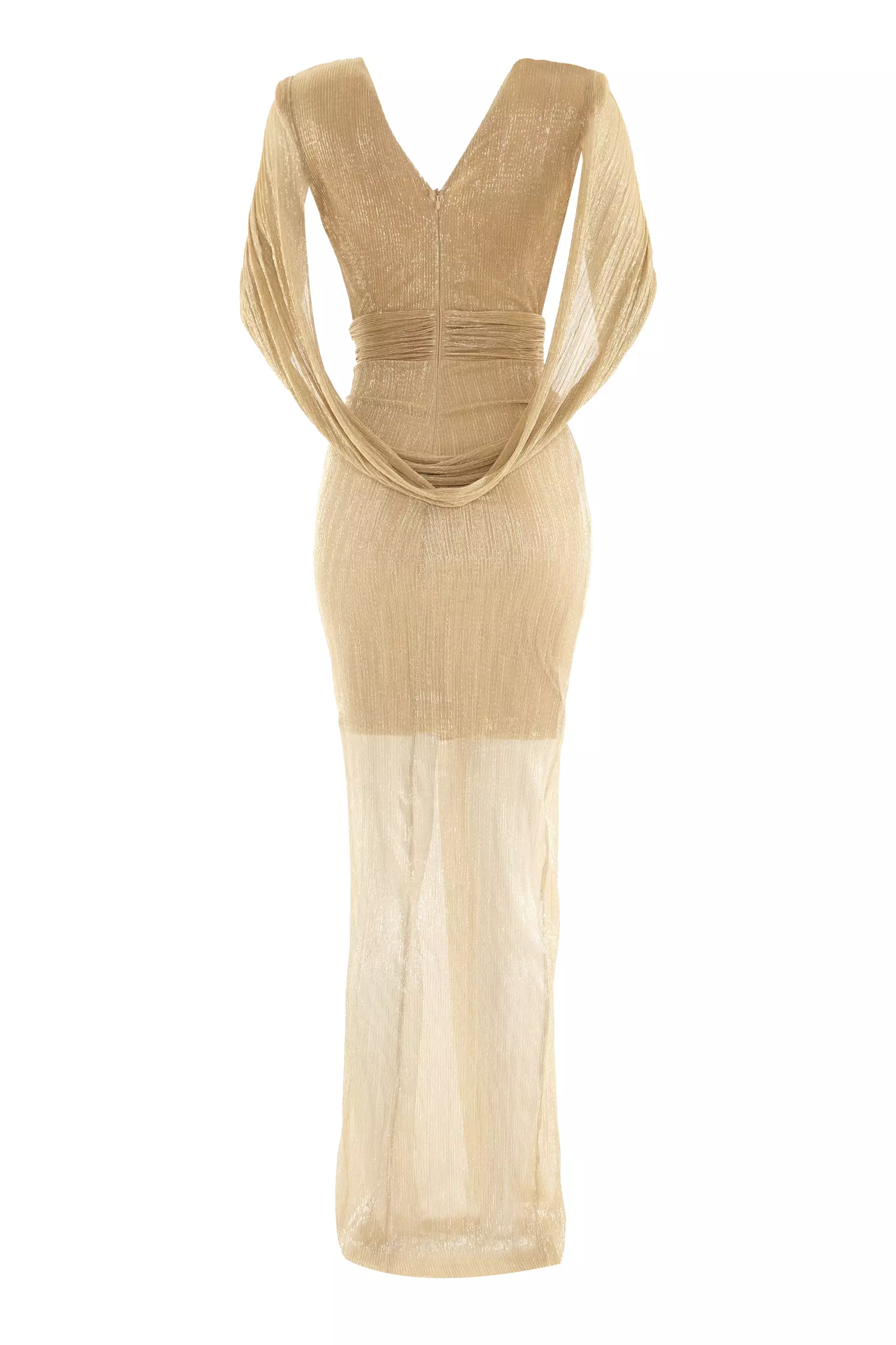 Gold moonlight long sleeve maxi dress