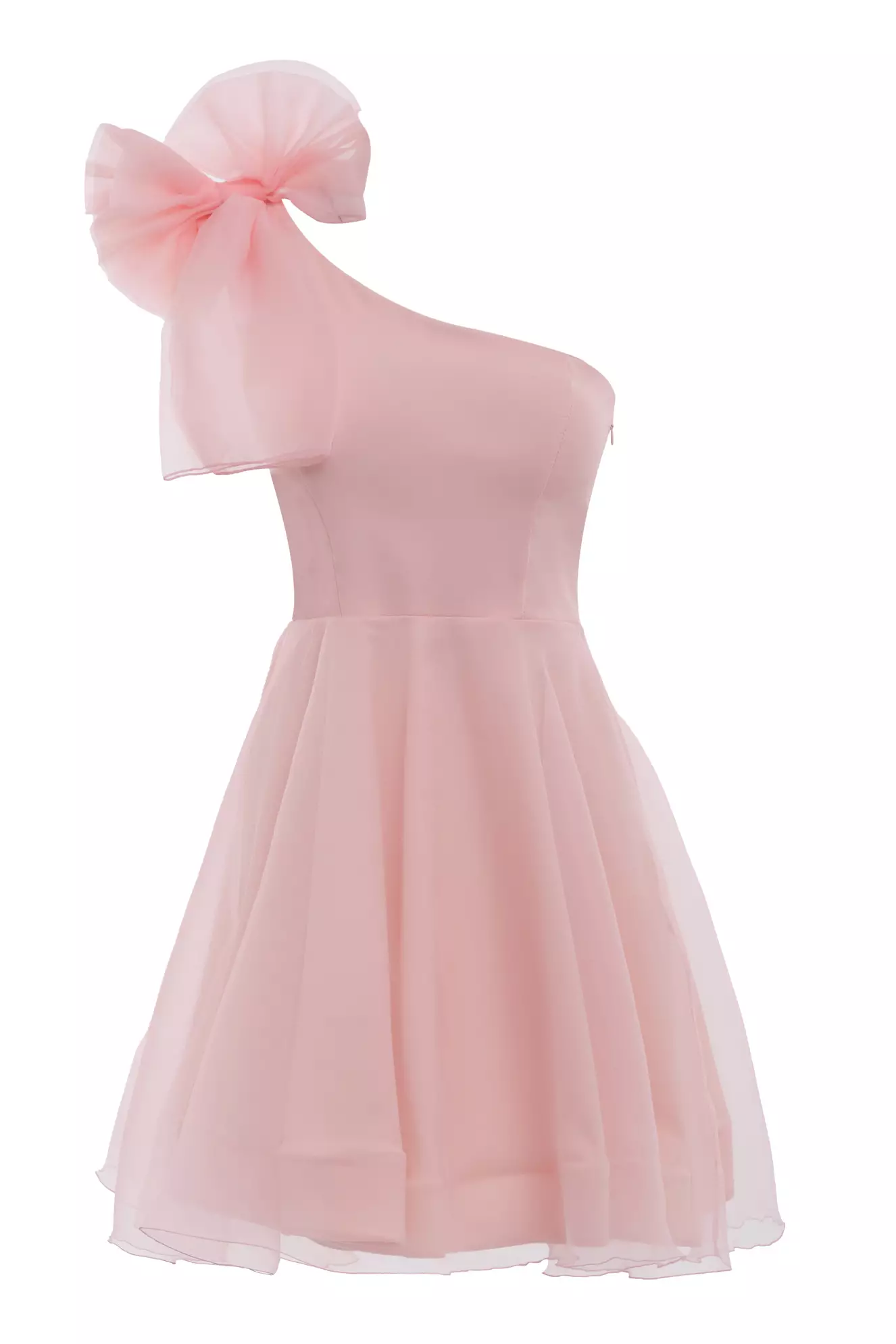 Blush tulle sleeveless midi dress