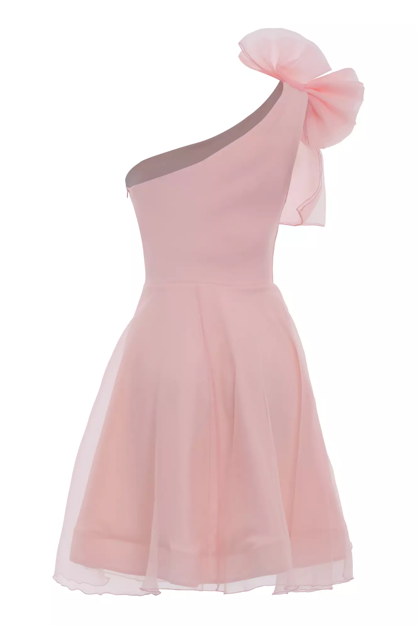 Blush tulle sleeveless midi dress
