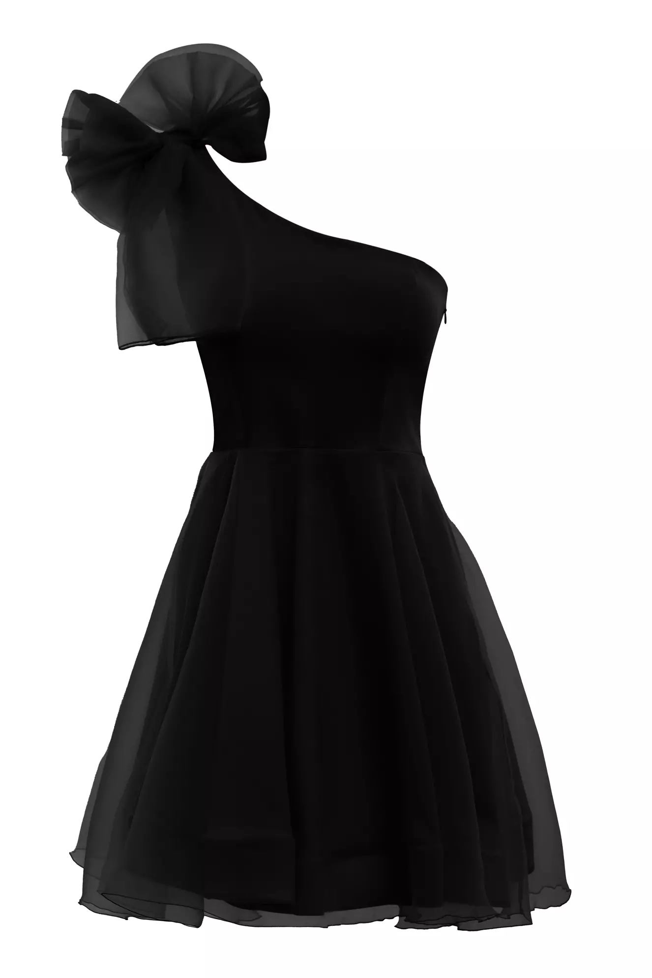 Black tulle sleeveless midi dress