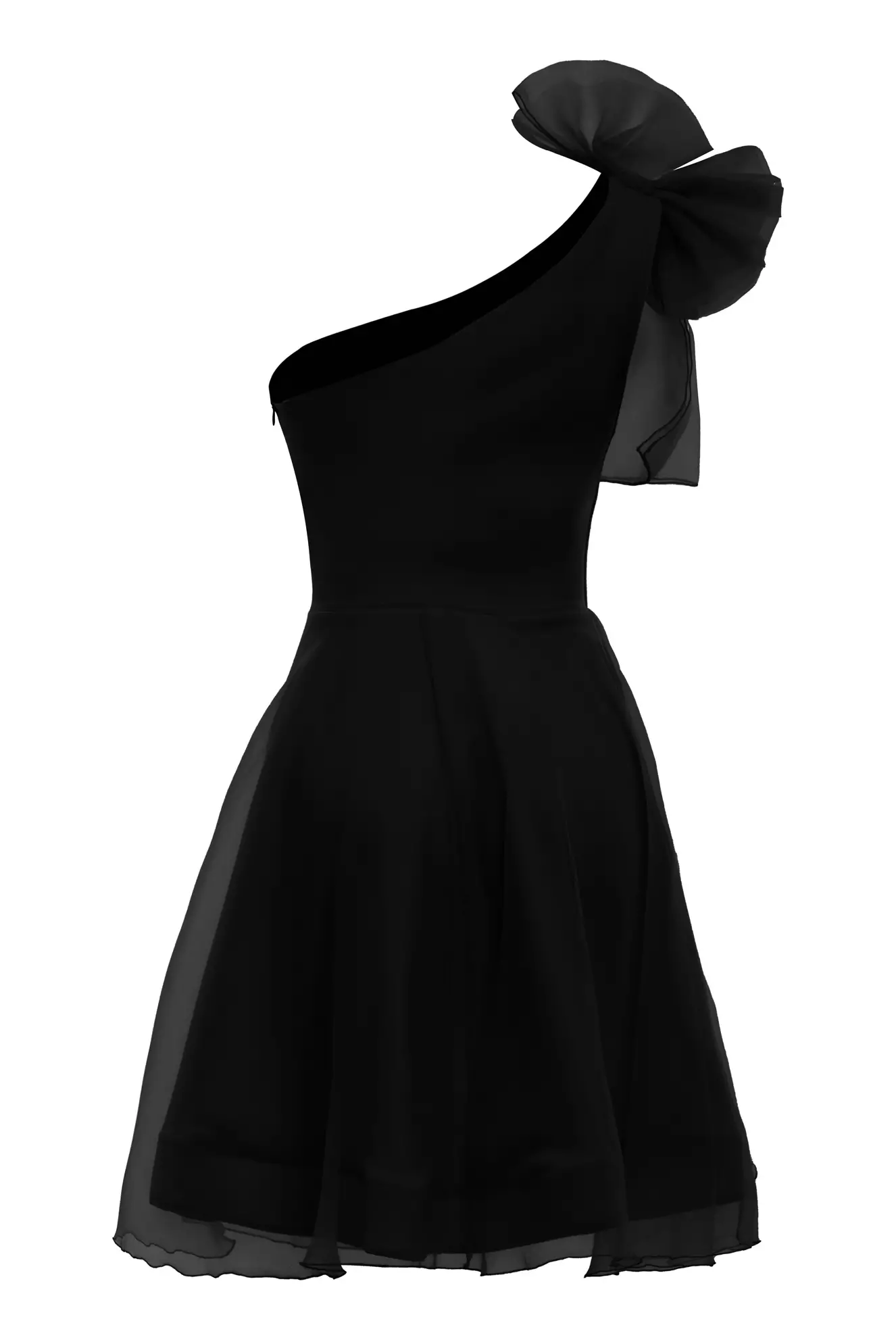 Black tulle sleeveless midi dress