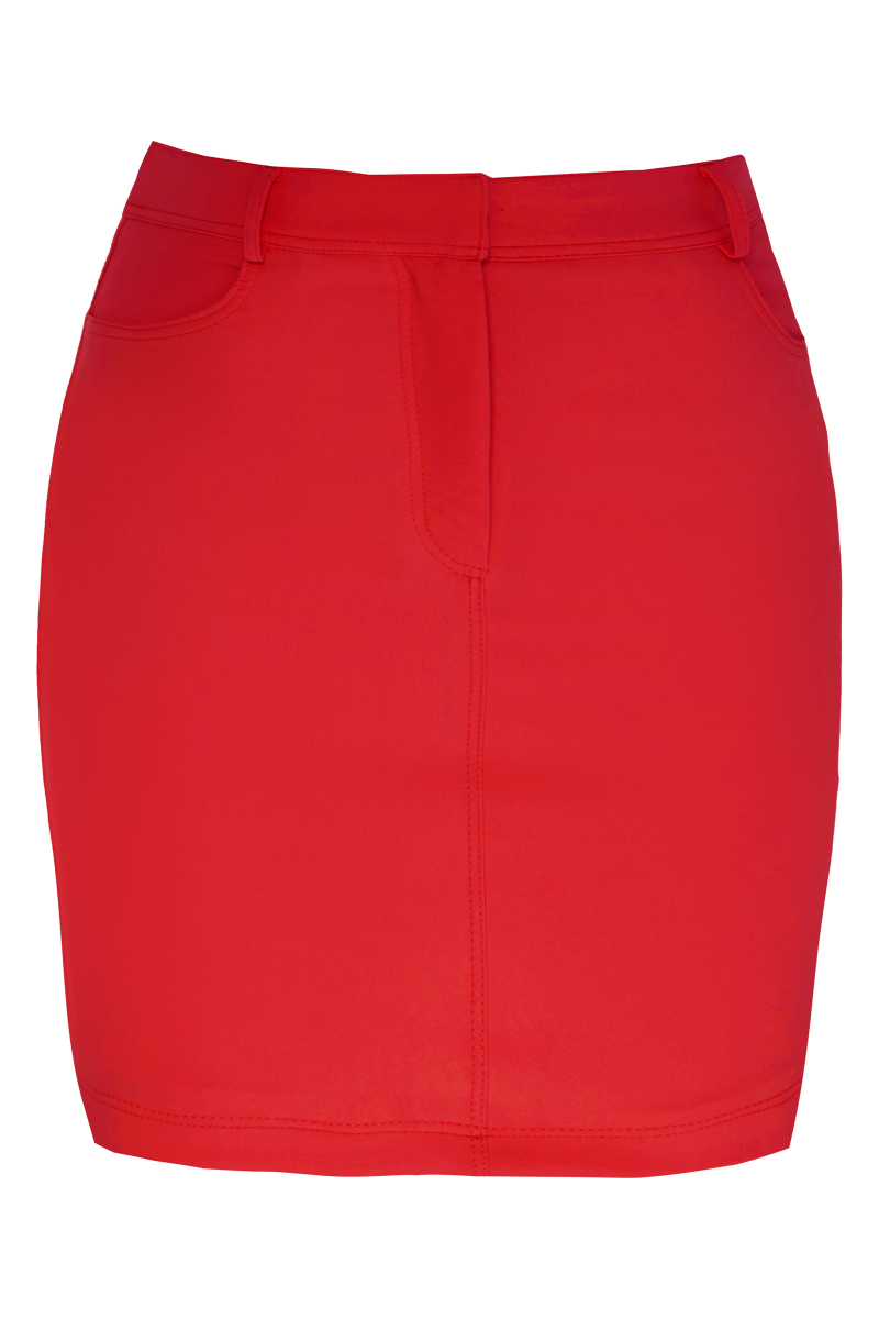 Red crepe mini skirt
