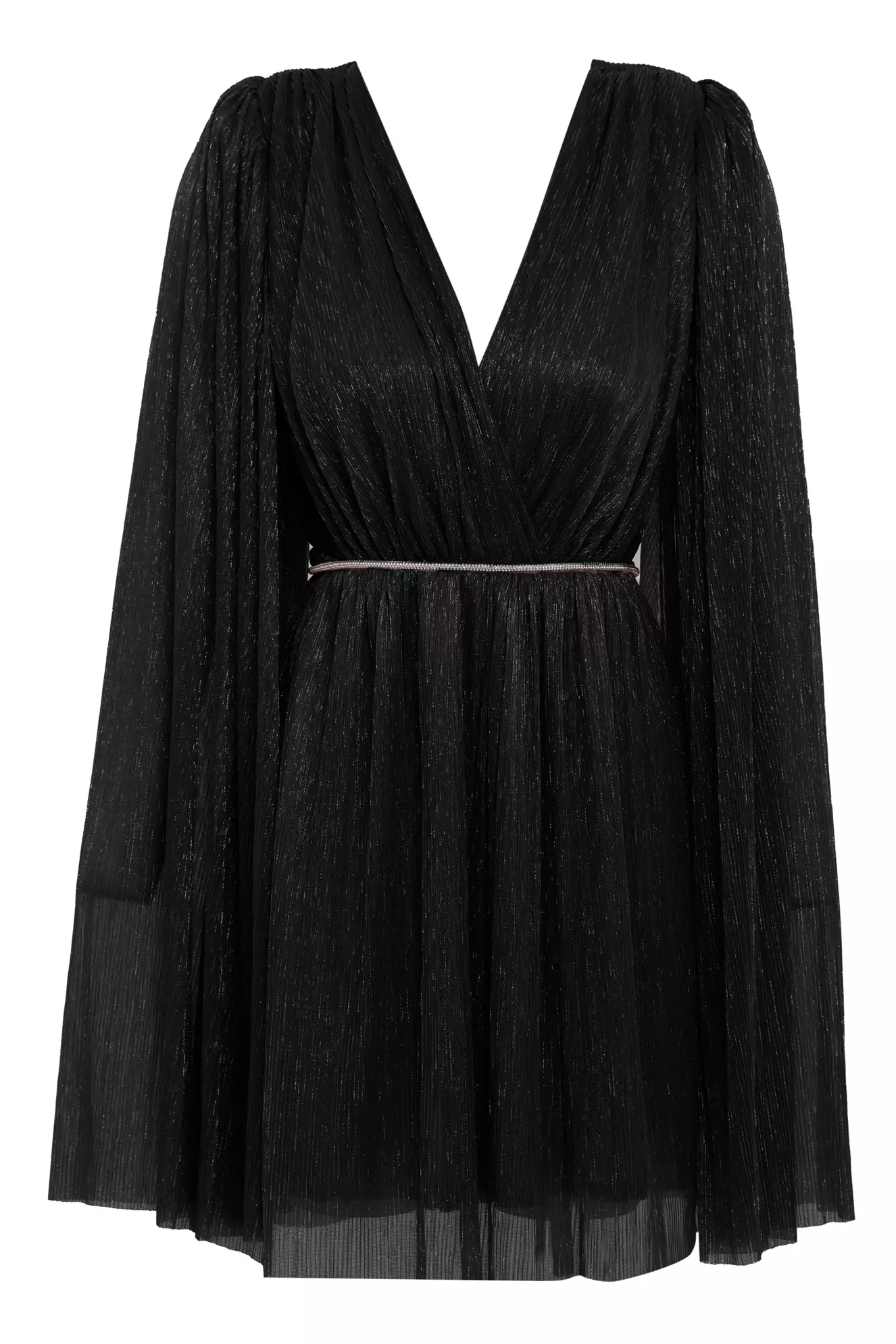 Black silver moonlight long sleeve mini dress