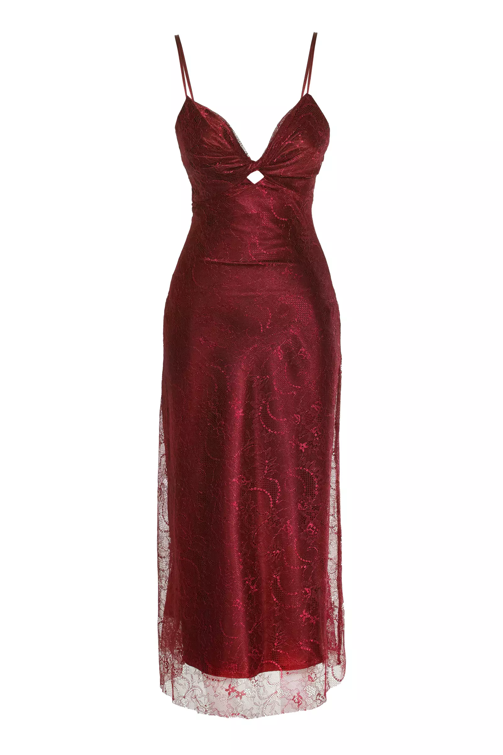 Purple Lace Sleeveless Midi Dress | All | Fervente