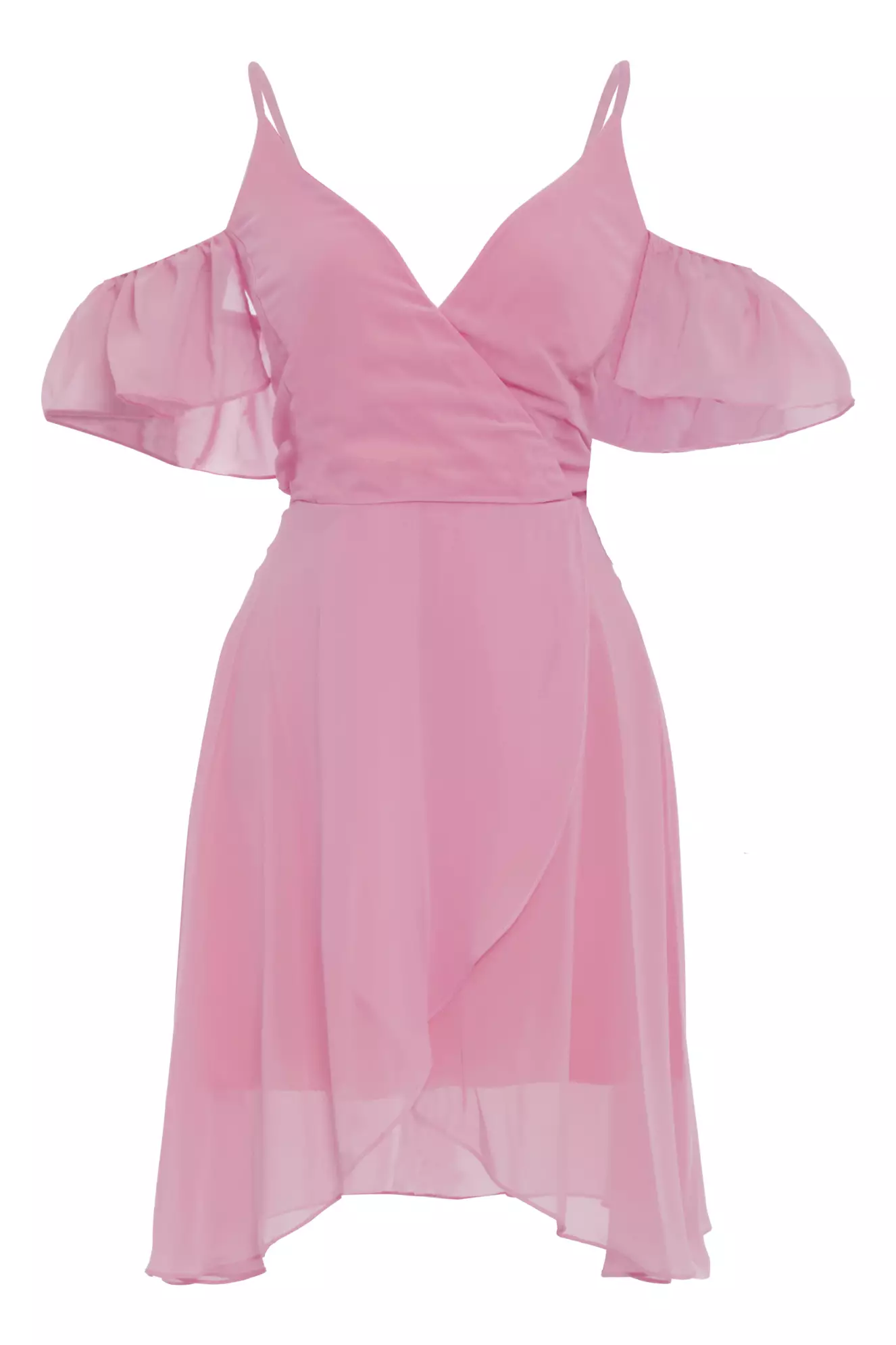 Lilac chiffon short sleeve mini dress