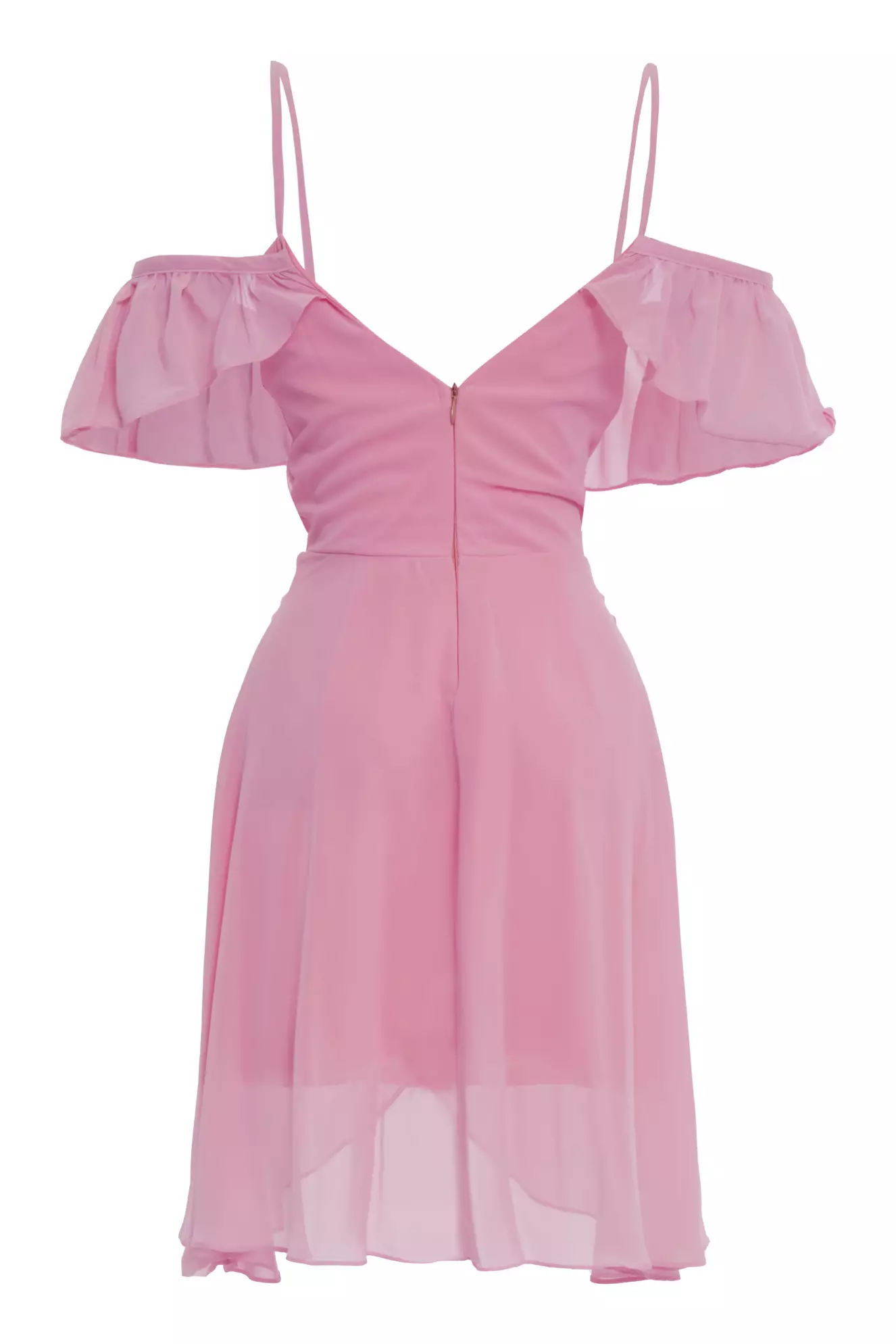 Lilac chiffon short sleeve mini dress