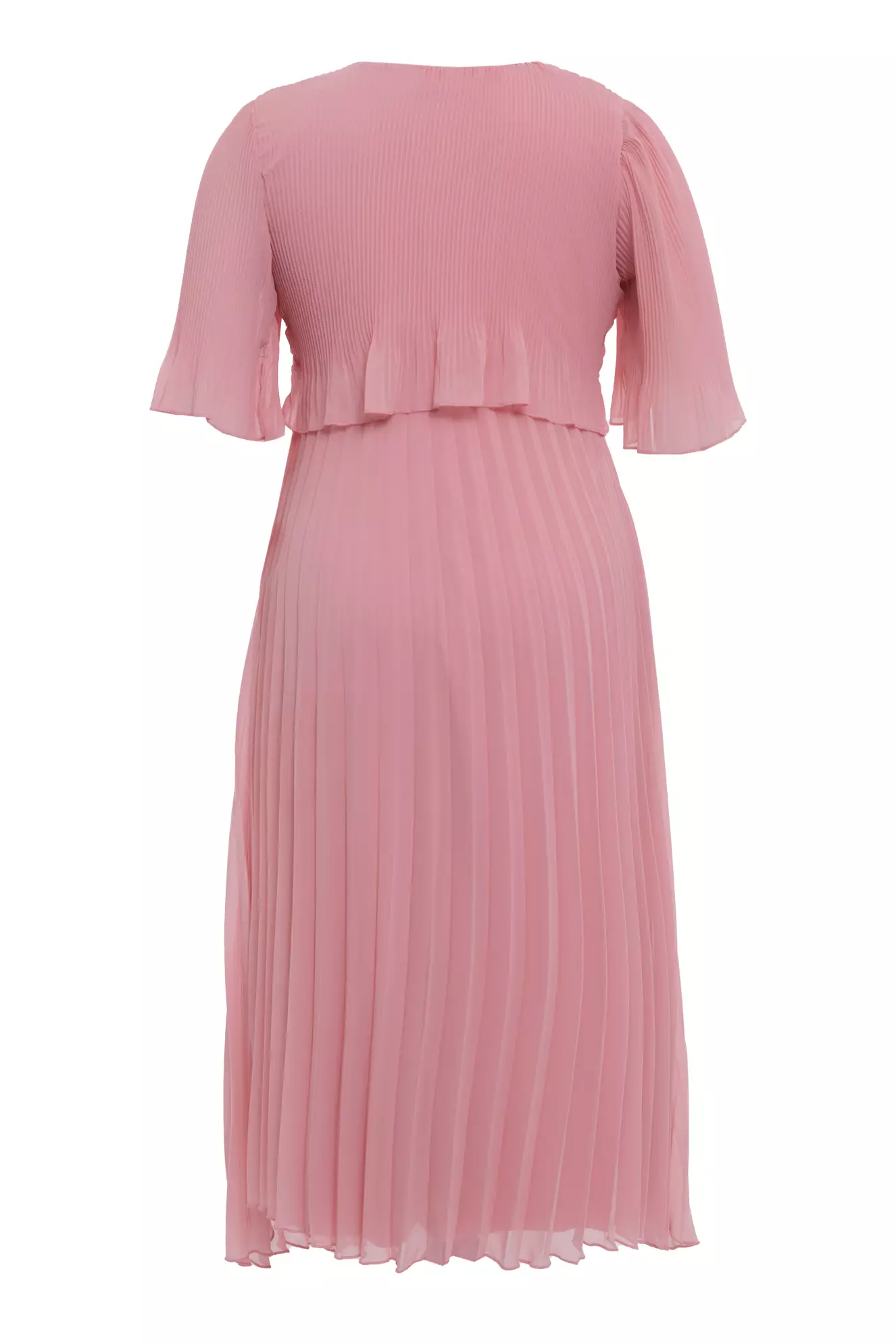 Blush plus size chiffon short sleeve midi dress
