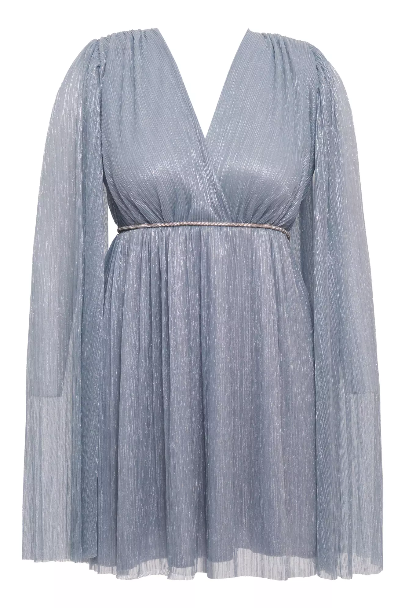 Blue plus size moonlight long sleeve mini dress