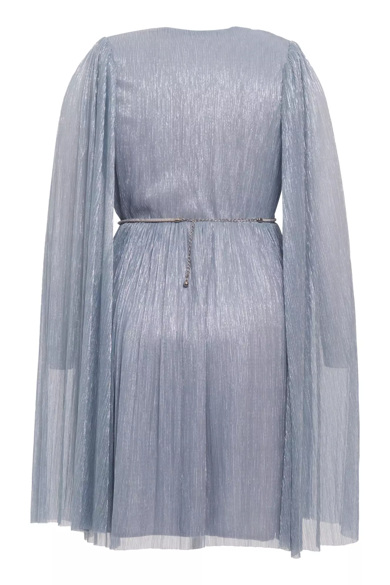 Blue plus size moonlight long sleeve mini dress