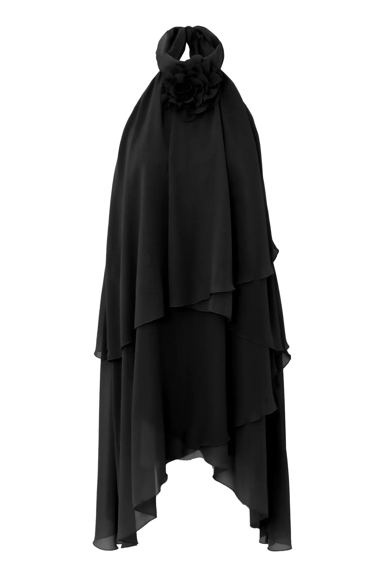 black chiffon midi dress Black Chiffon Smocked Puff Sleeve Maternity Midi Dress  PinkBlush