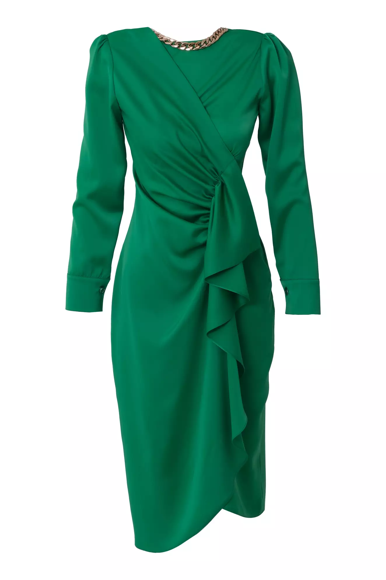 slim fit dress slacks Dark Green Glitter Lace Satin Mermaid Prom Dress main image 1