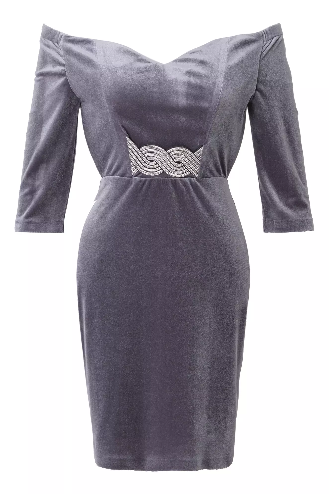 Gray Velvet 3/4 Sleeve Mini Dress | All | Fervente Gray Velvet 3/4 Sleeve Mini Dress | All | Fervente