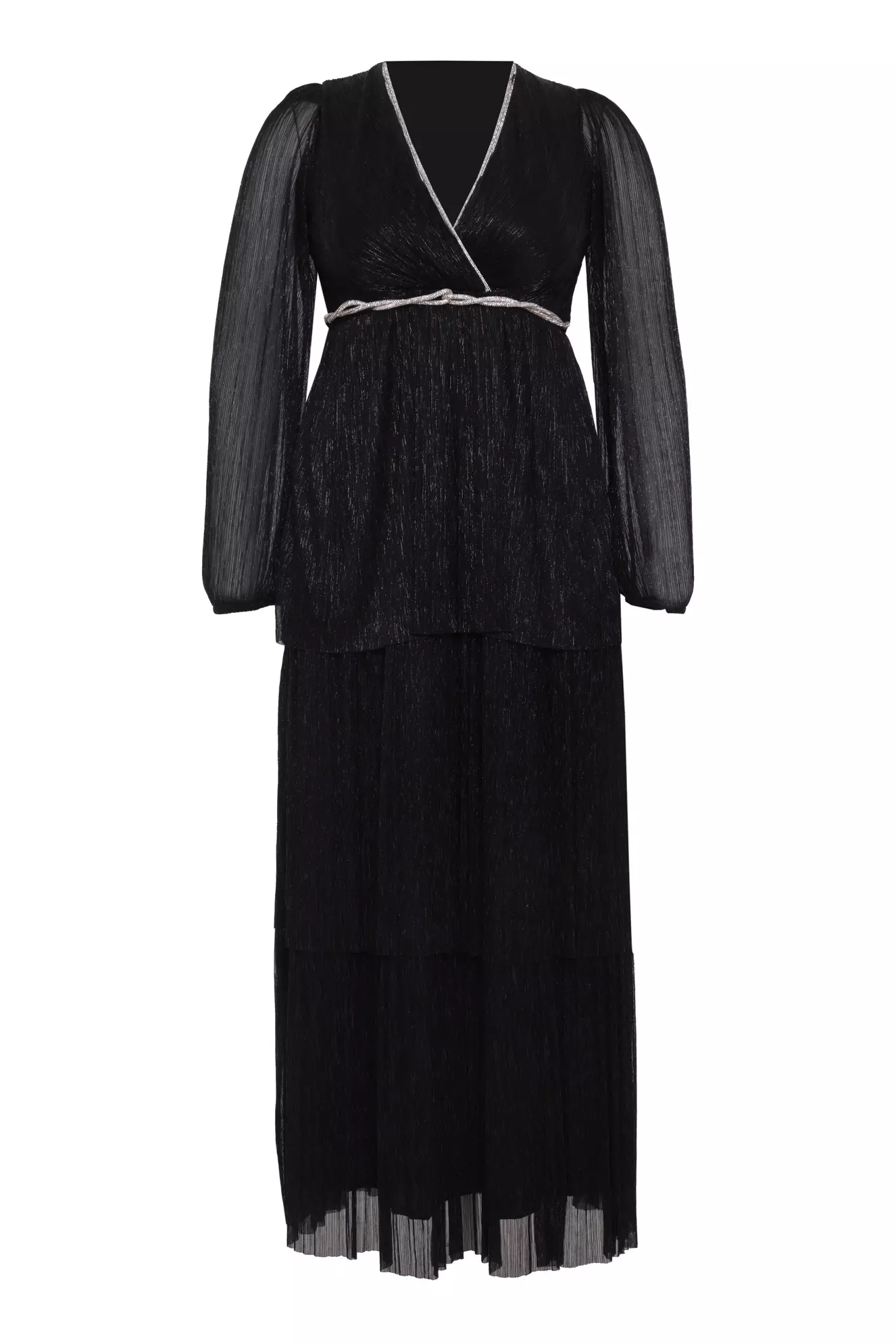 Black plus size moonlight long sleeve long dress