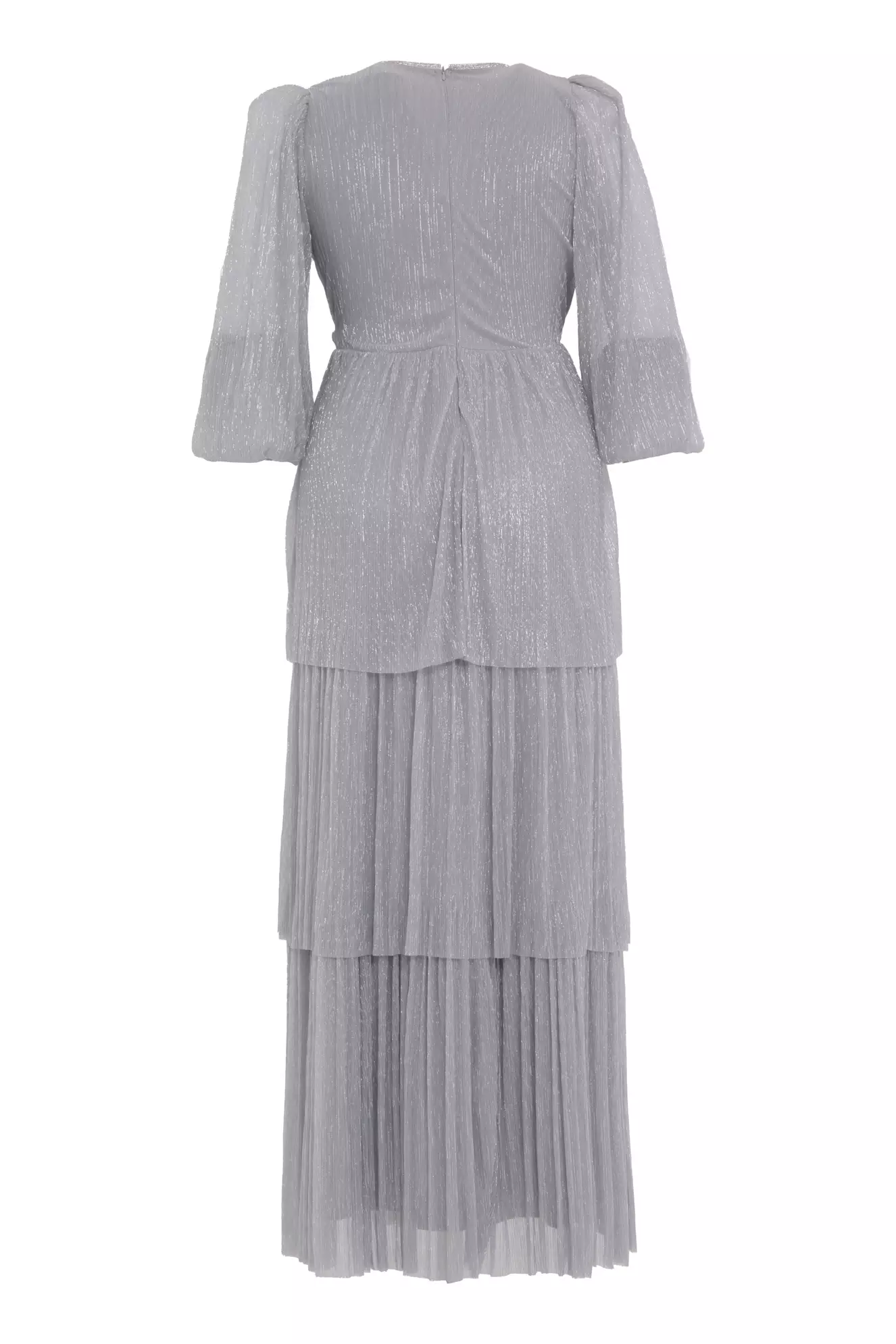 Silver plus size moonlight long sleeve long dress