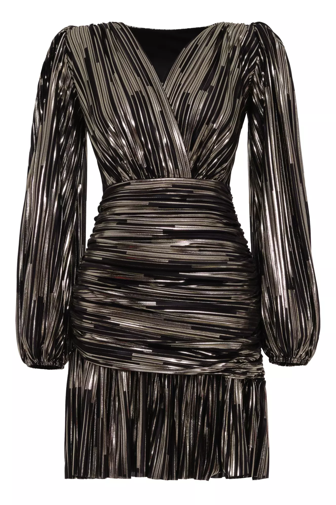 Black knitted long sleeve mini dress