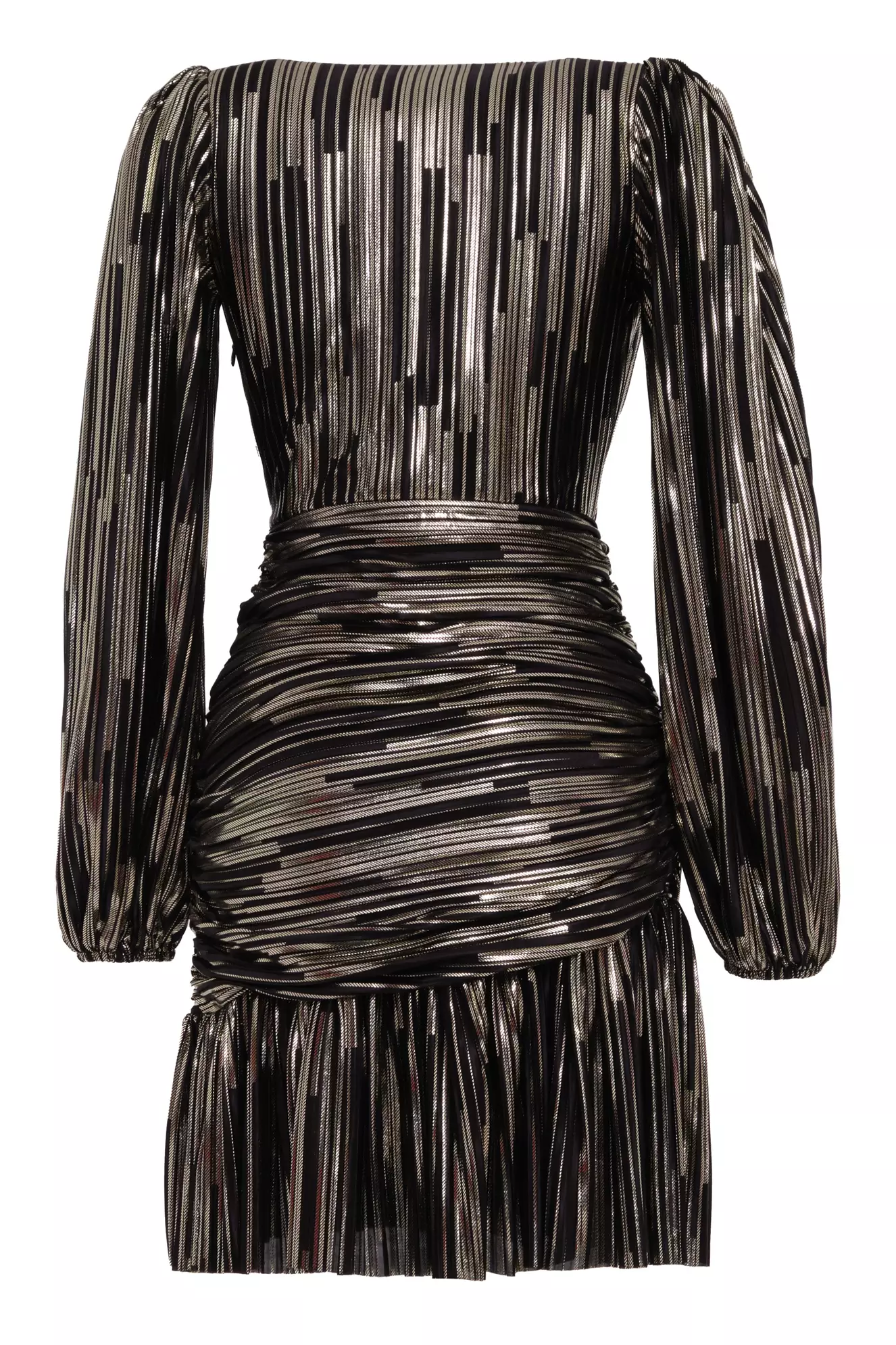 Black knitted long sleeve mini dress