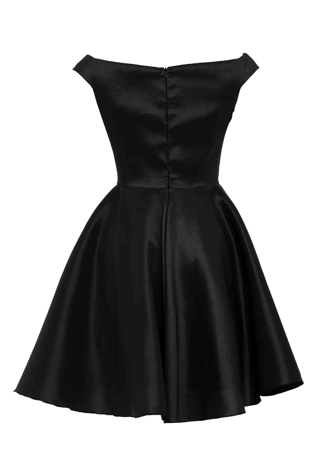 Black tafta sleeveless mini dress