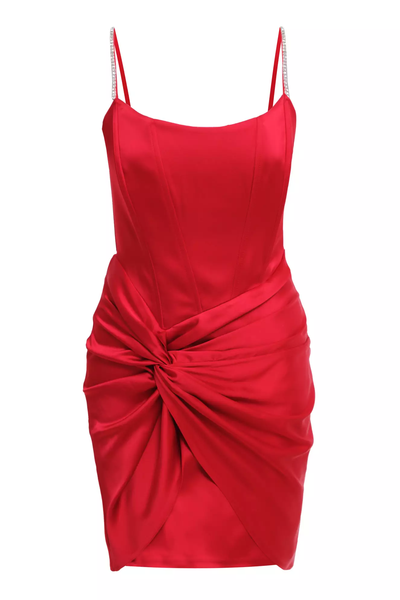 Red Plus Size Satin Sleeveless Mini Dress | All | Fervente