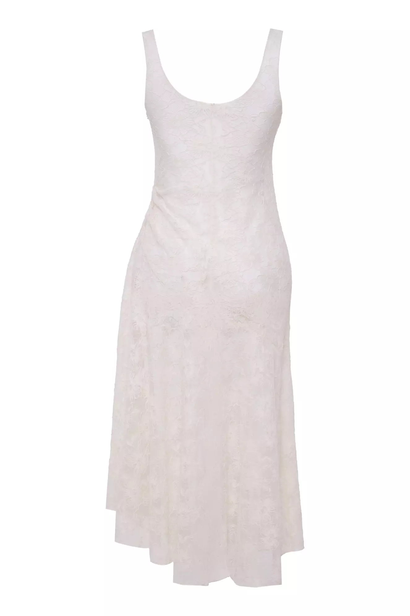 White lace sleeveless midi dress