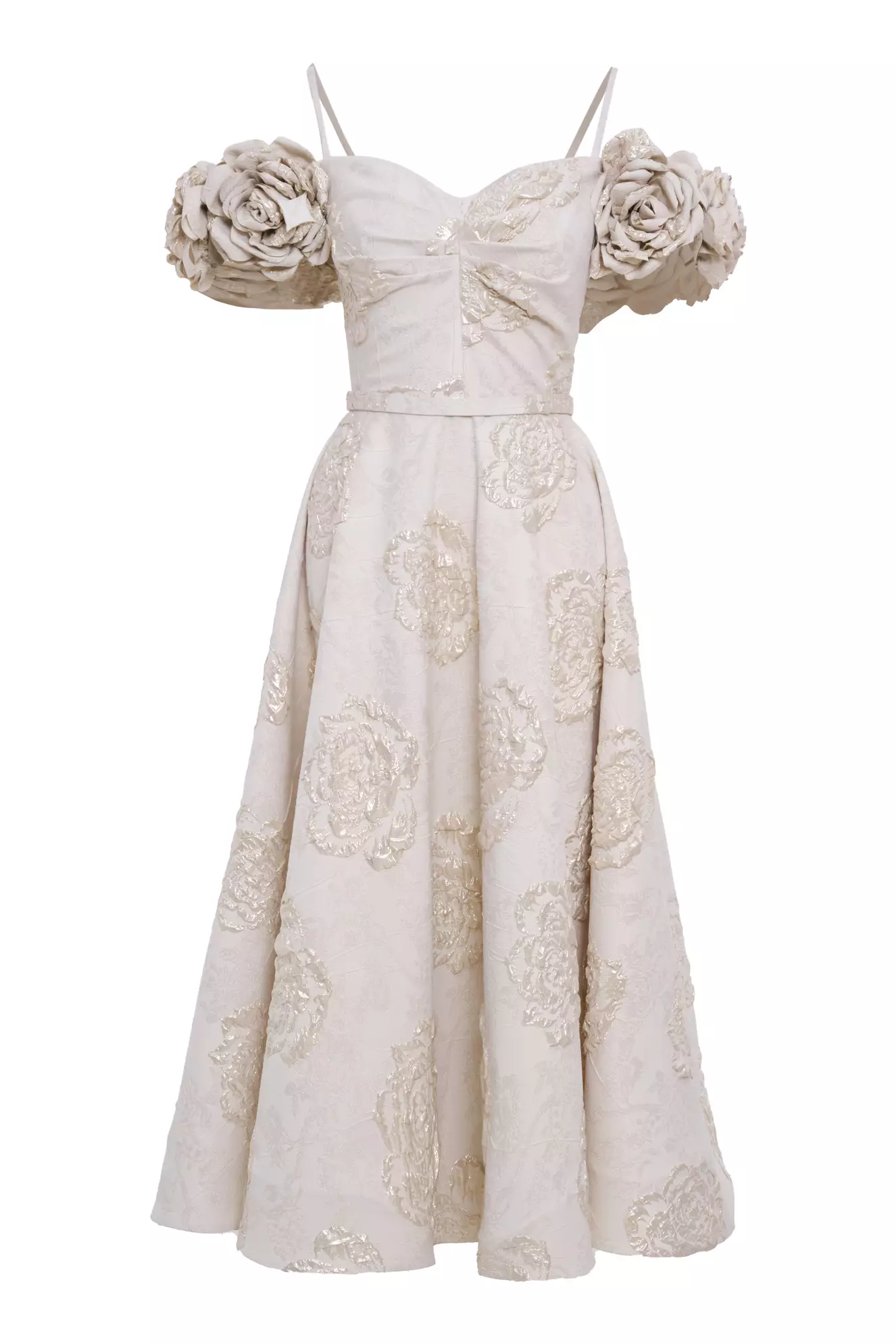 White jakar sleeveless maxi dress