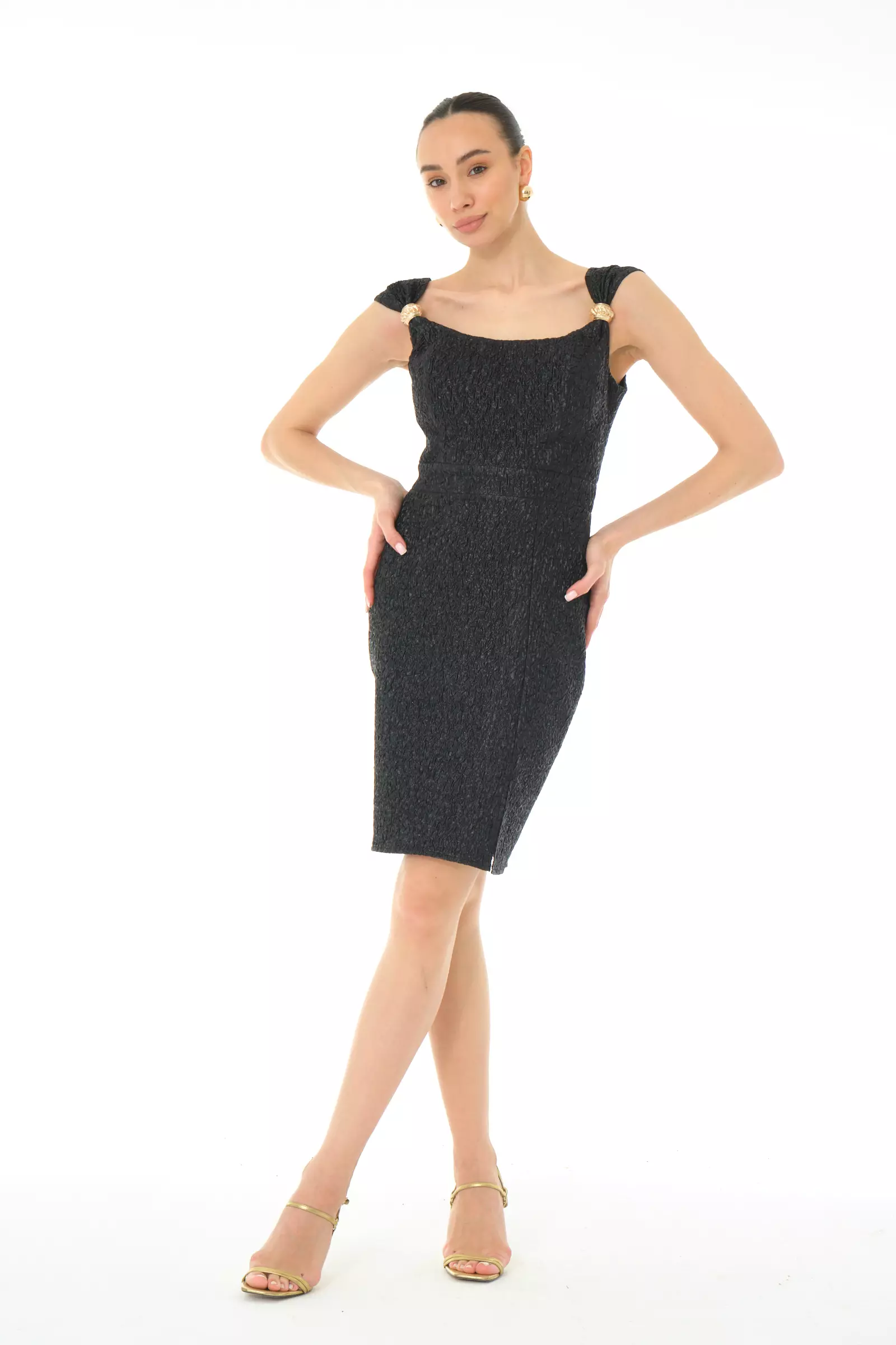 Black jakar sleeveless mini dress