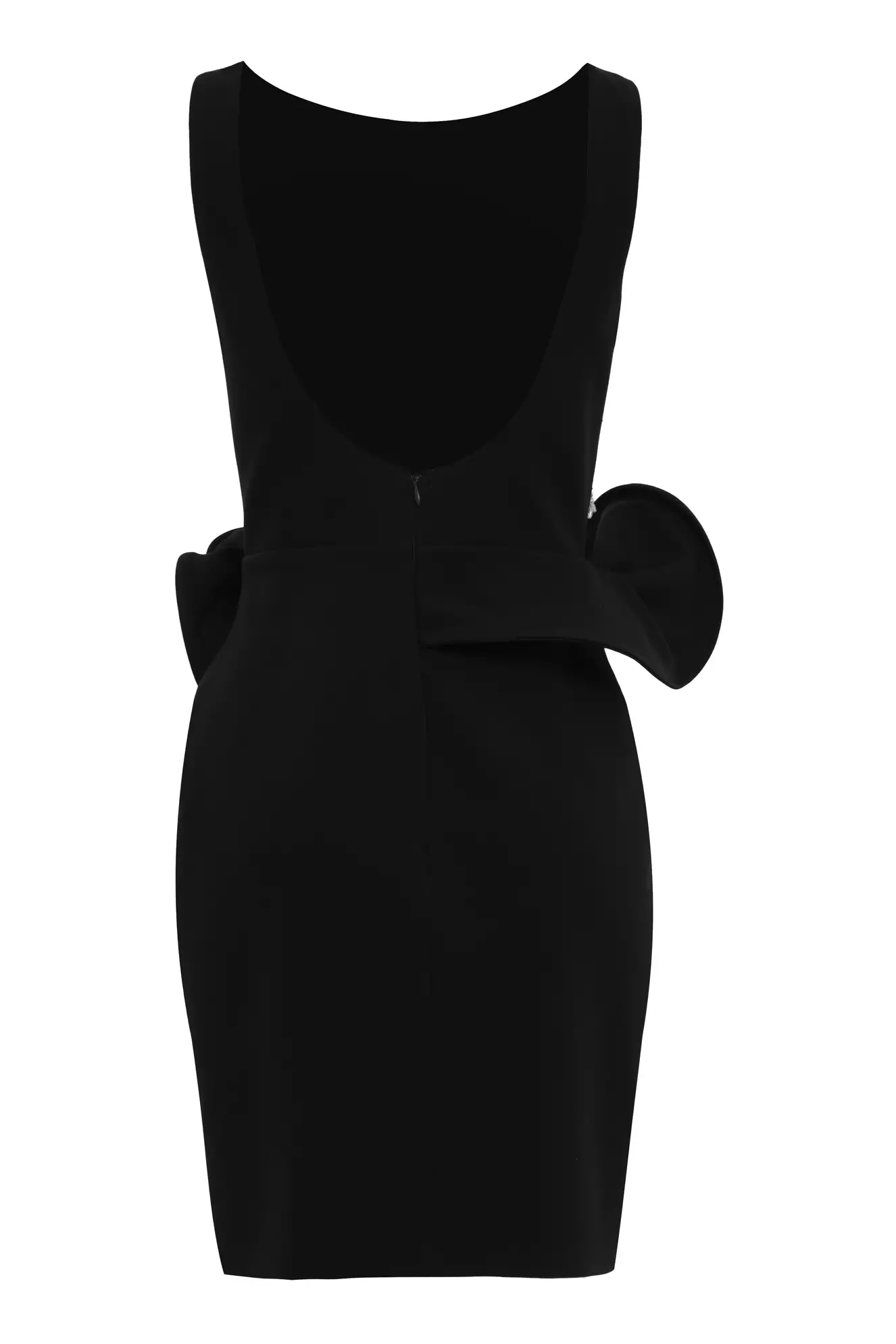 Black crepe sleeveless mini dress