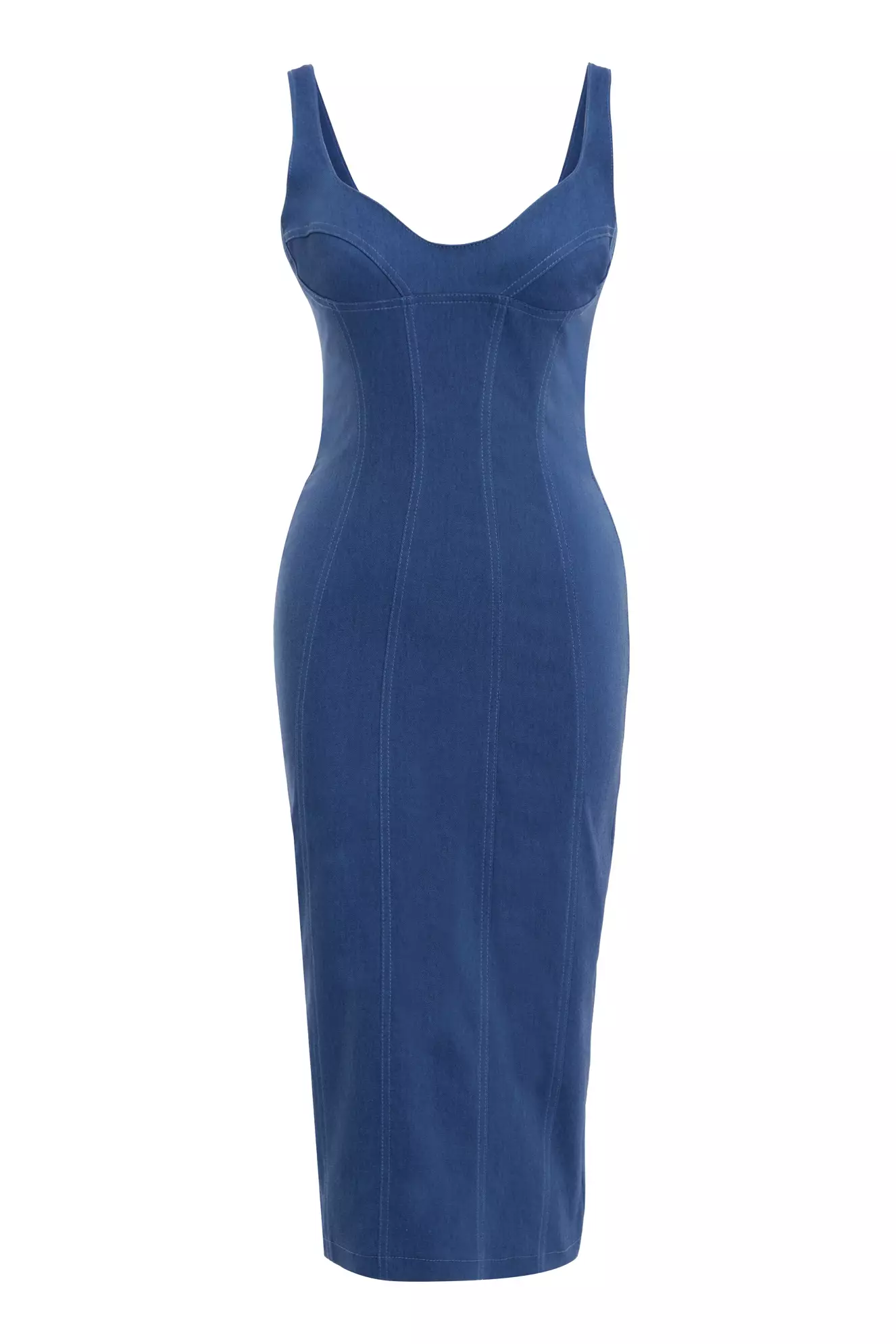 Blue kot sleeveless midi dress