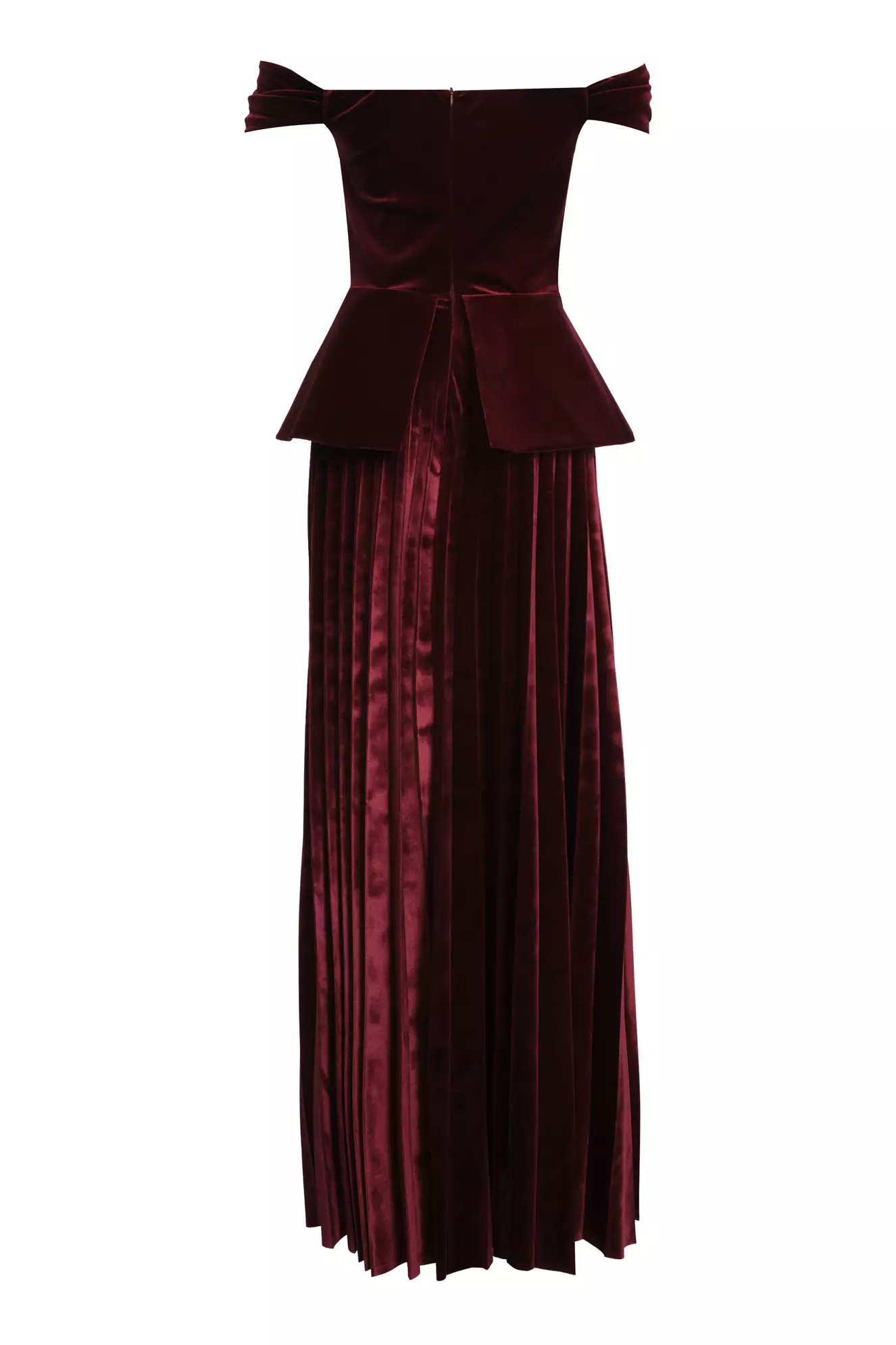 Maroon velvet sleeveless maxi dress