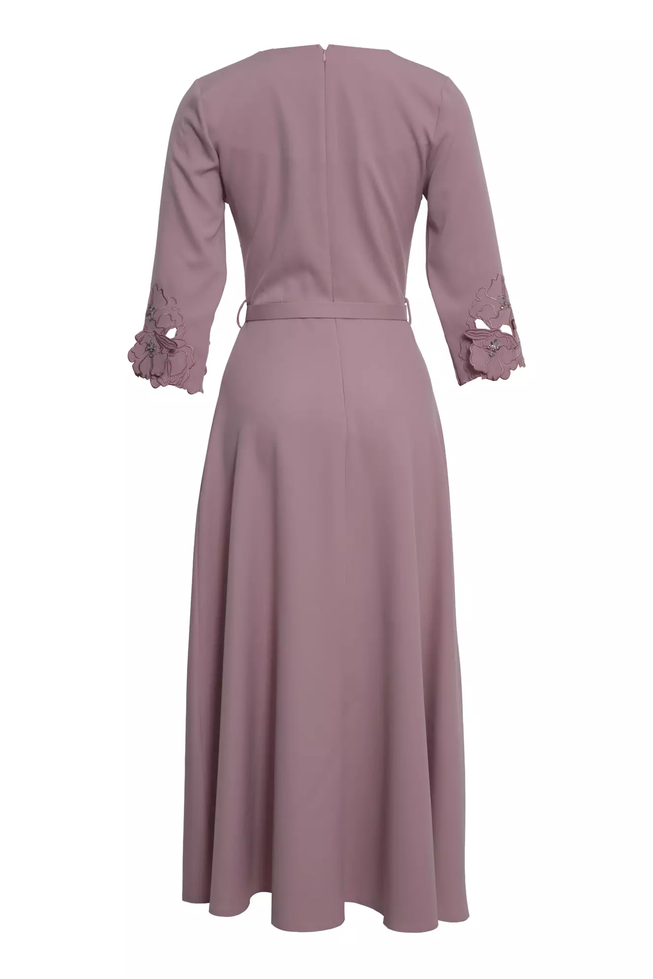 Blush crepe 3/4 sleeve midi dress