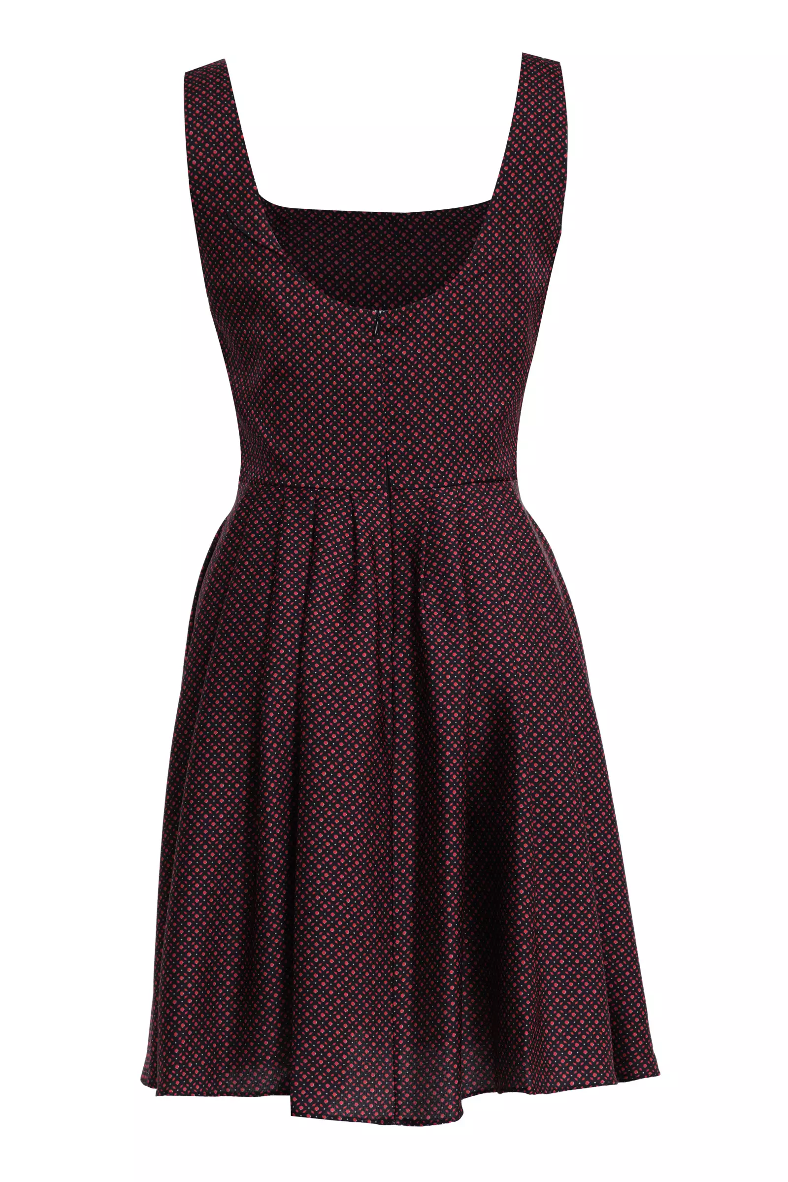 Red poplin sleeveless mini dress