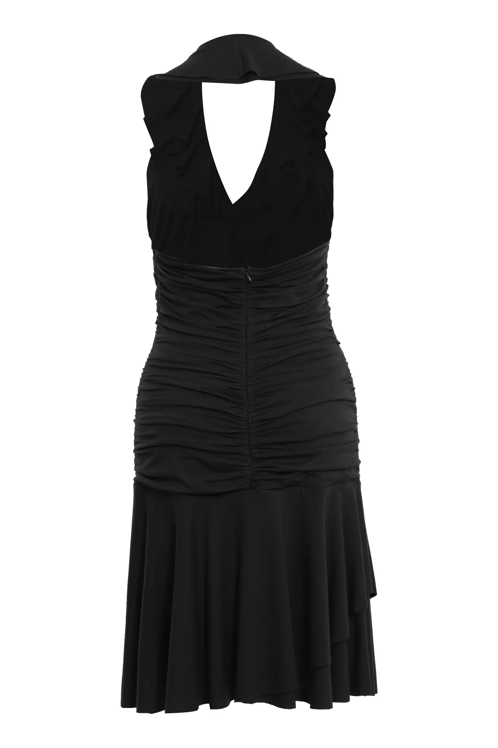 Black knitted sleeveless mini dress