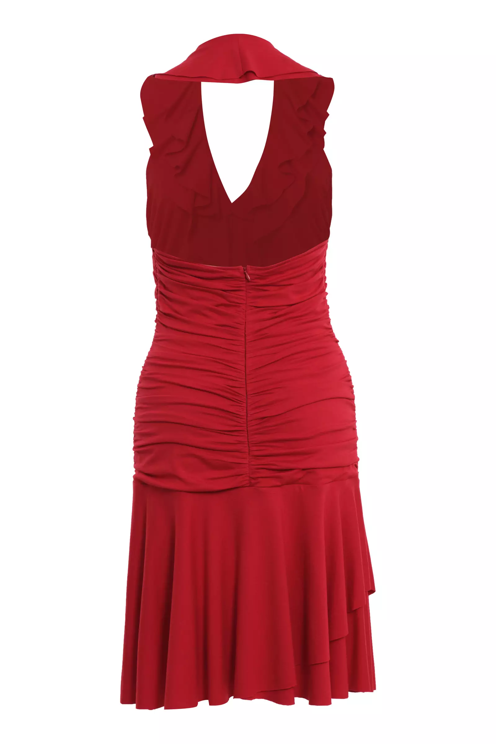 Red knitted sleeveless mini dress