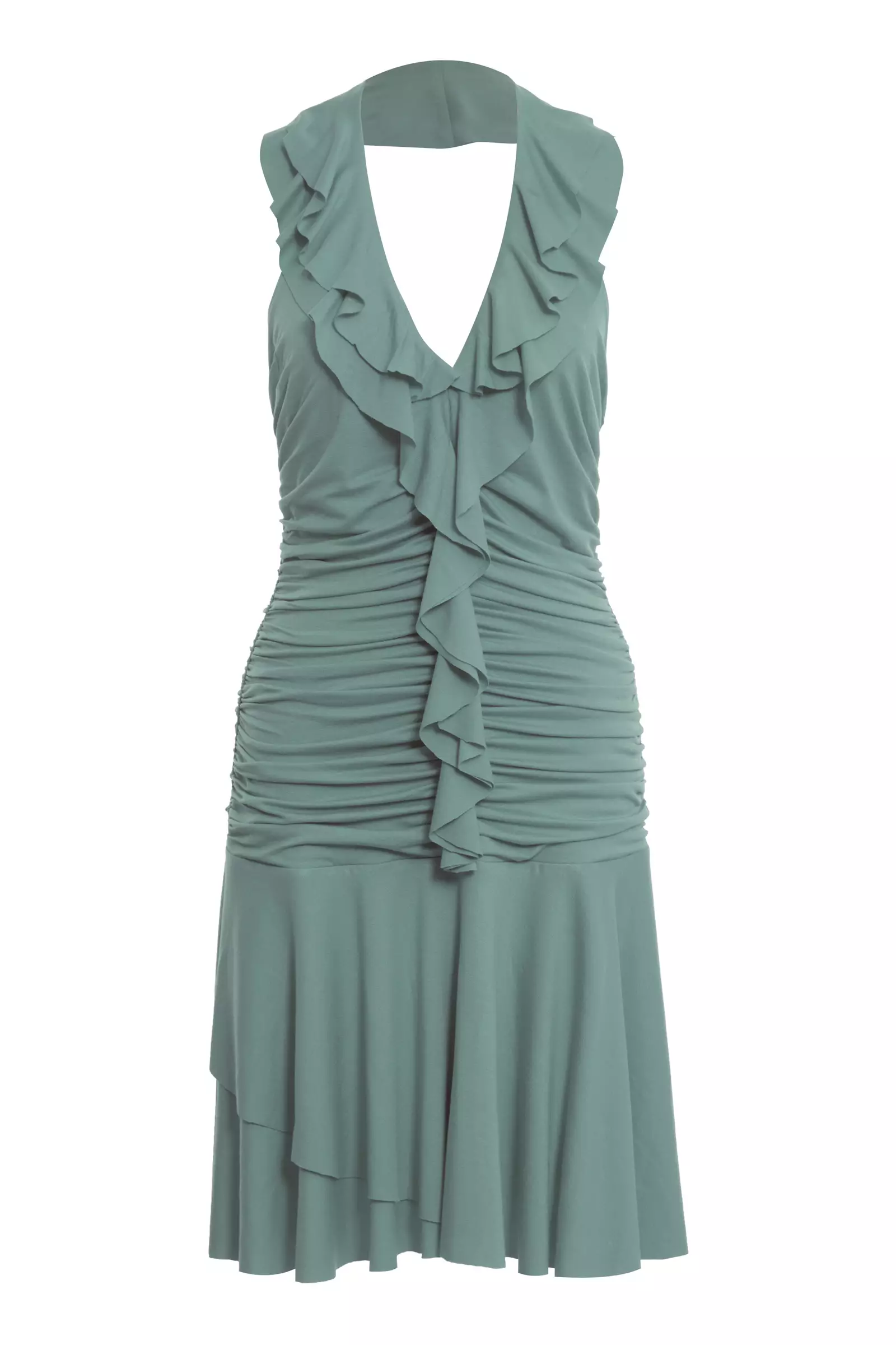 Mint green knitted sleeveless mini dress
