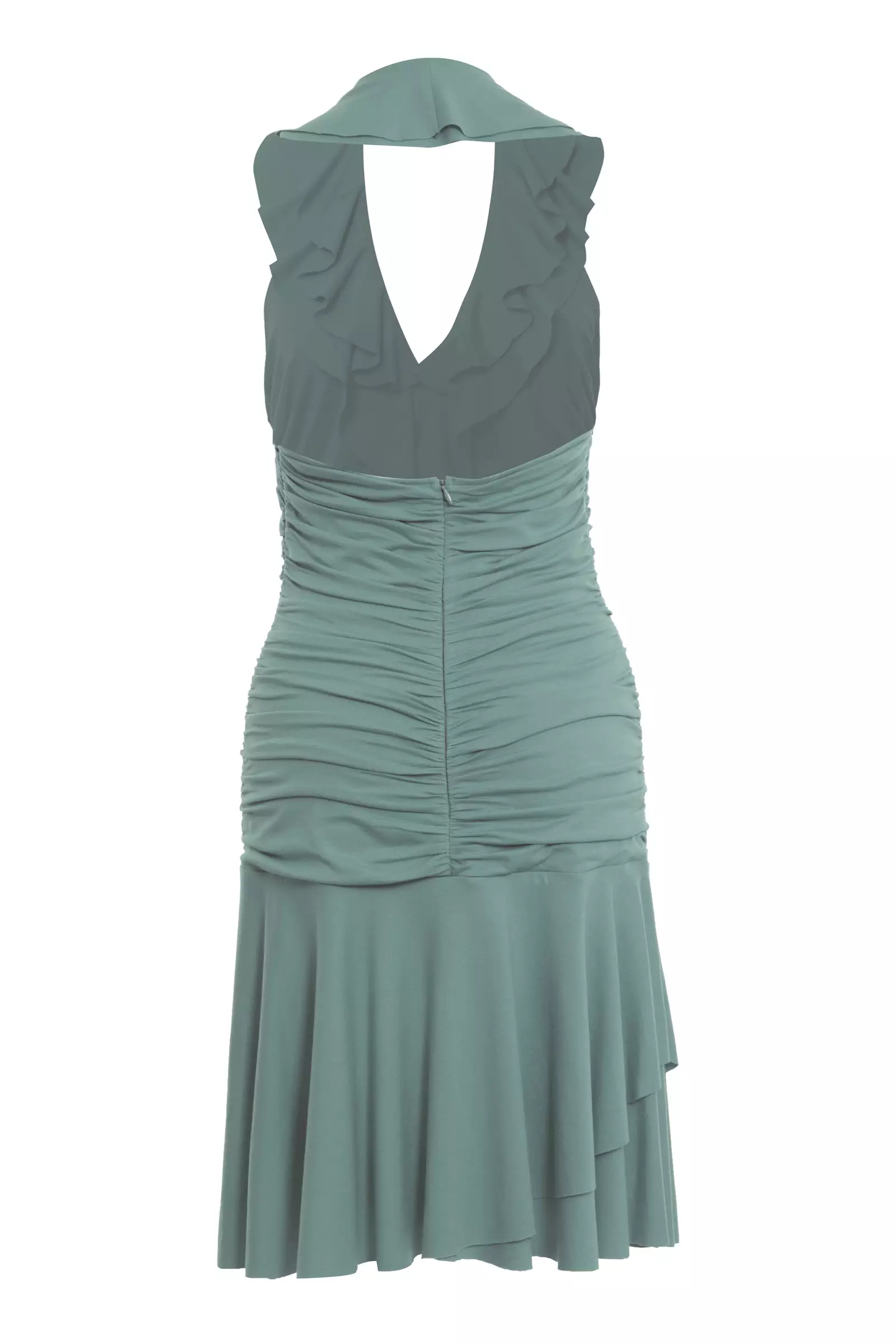 Mint green knitted sleeveless mini dress