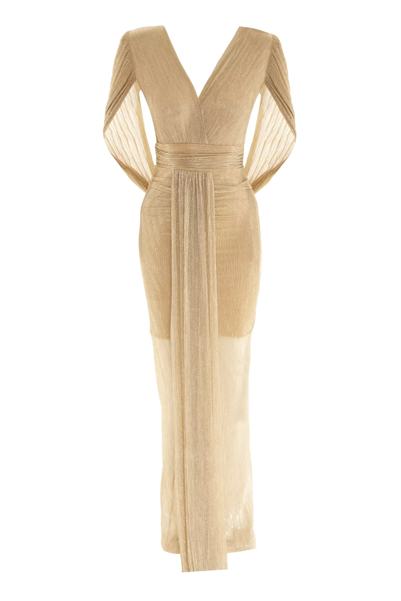 Gold Moonlight Long Sleeve Maxi Dress | All | Fervente