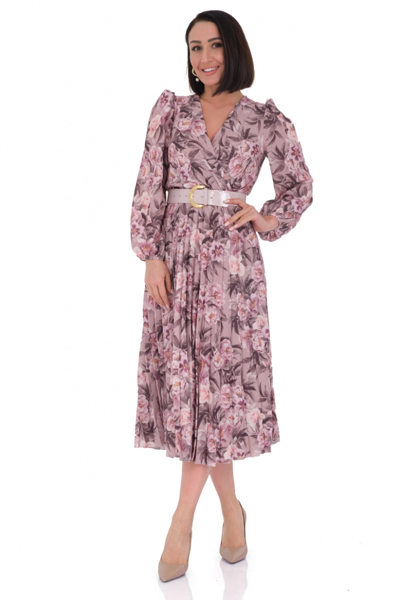 Crepe Long Sleeve Midi Dress | All Standard Size Products | Fervente