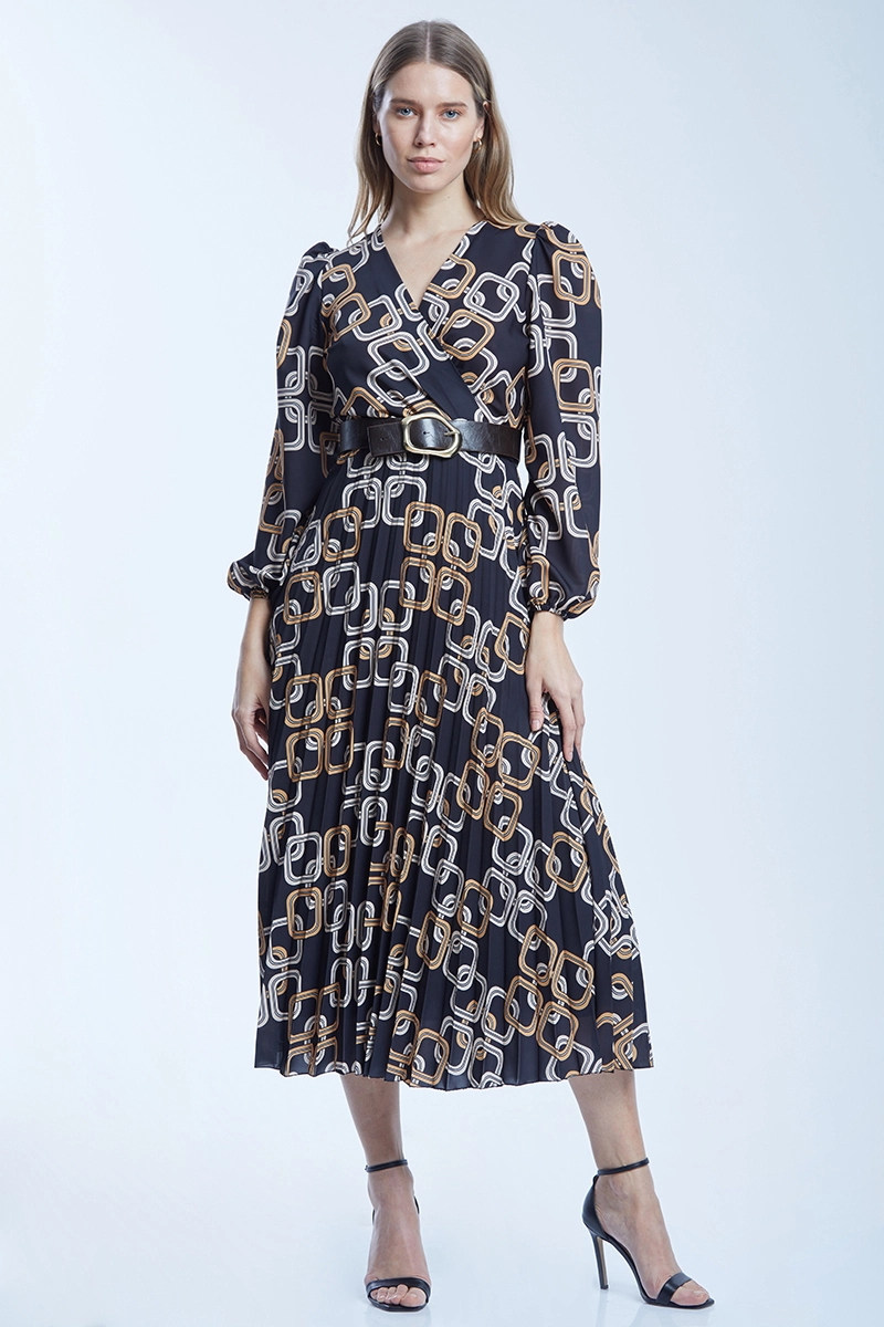 chinese dress ladies Elena Long Sleeve Ruched Seamed Midi Dress Wine – Girl In Mind main image 1