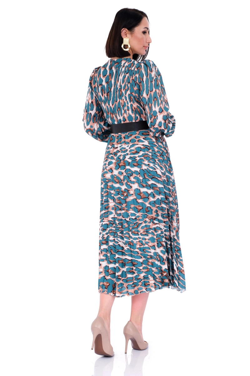 chinese dress ladies Irene Long Sleeve Midi Dress - Coffee