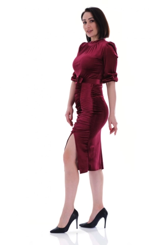 Claria Velvet Dress Red