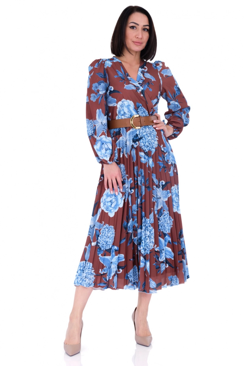 chinese dress ladies Long Sleeve Button Front Midi Dress main image 0