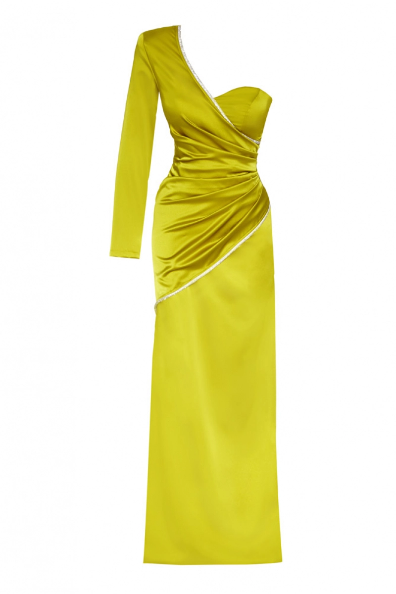 fervente red satin sleeveless long dress reviews Spaghetti Straps Sheath Long Prom Dresses With Split, Red / 2
