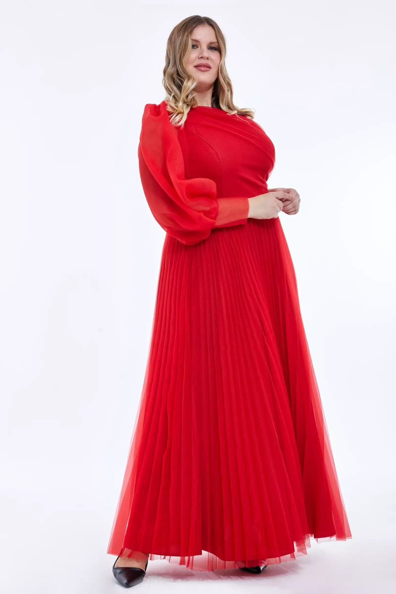 slim fit dress slacks Final Sale Plus Size Gown in Gold Foil Fabric with Side Slit main image 1