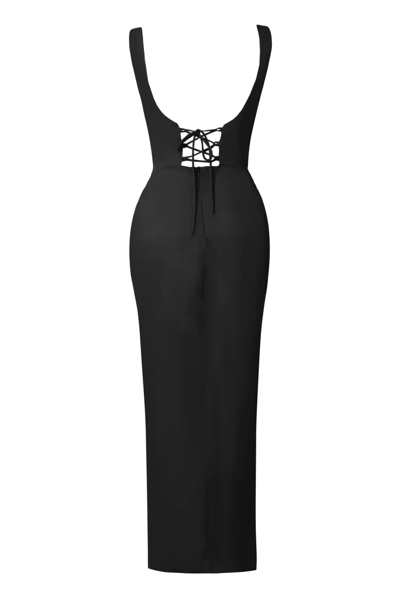 fervente black satin sleeveless long dress reviews Black Satin Sleeveless Long Dress | All Standard Size Products
