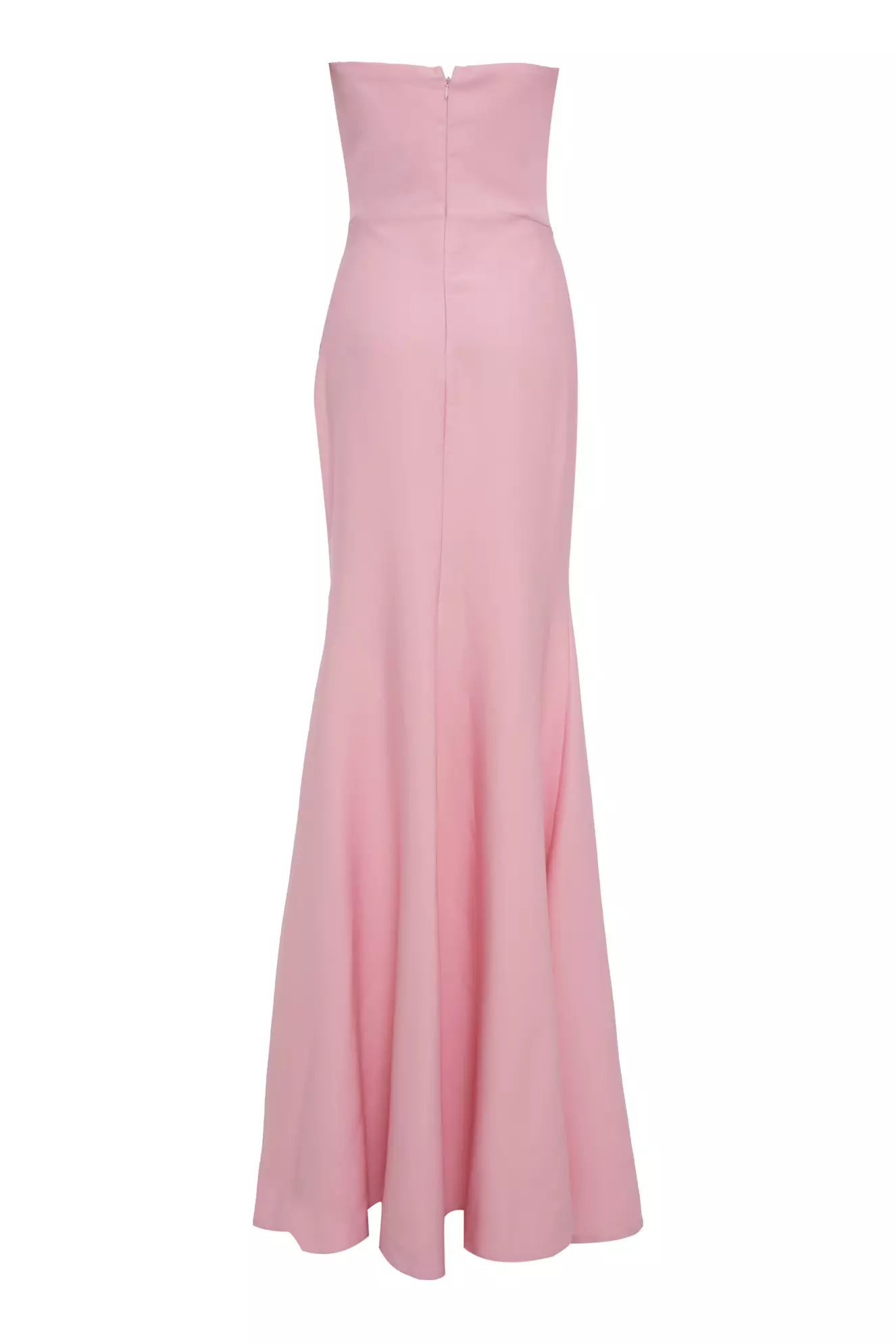 Blush Crepe Strapless Maxi Dress