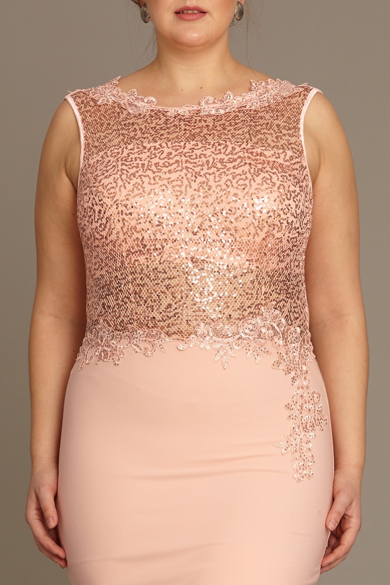 Powder Plus Size Crepe Midi Sleeveless Dress