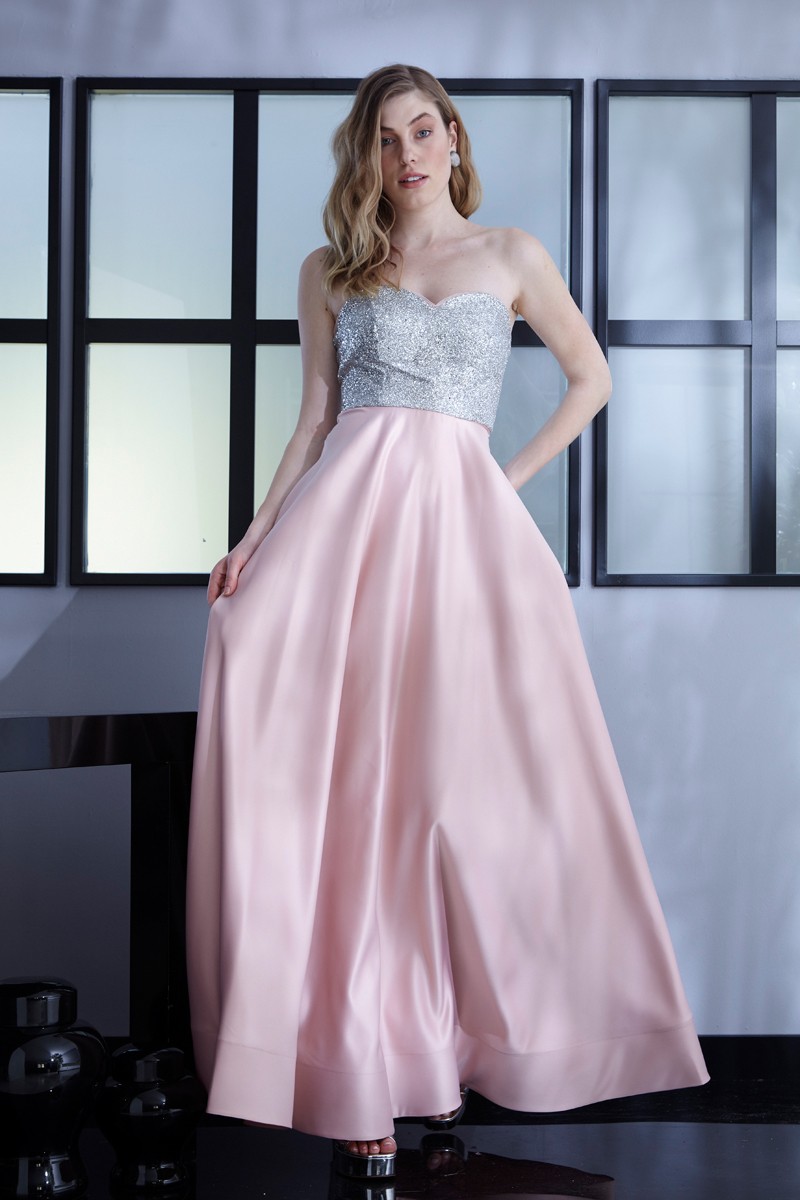 Powder Satin Mini Sleeveless Dress
