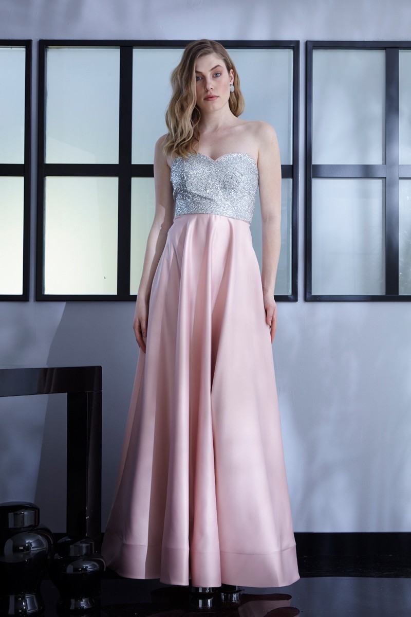 Powder Satin Mini Sleeveless Dress
