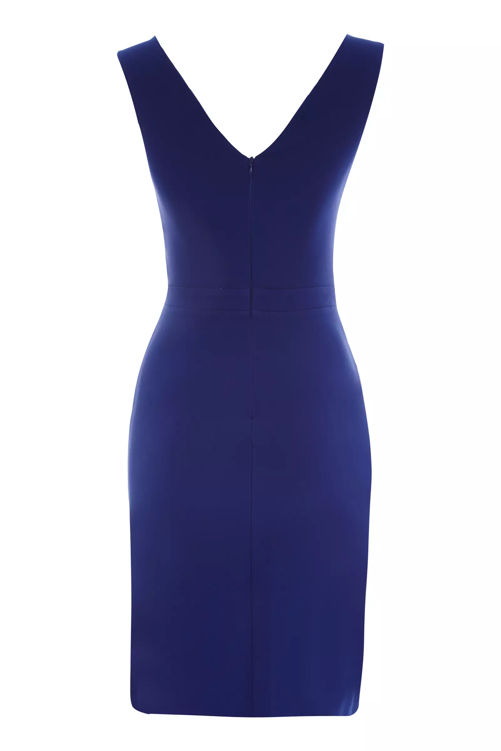Blue Crepe Sleeveless Mini Dress