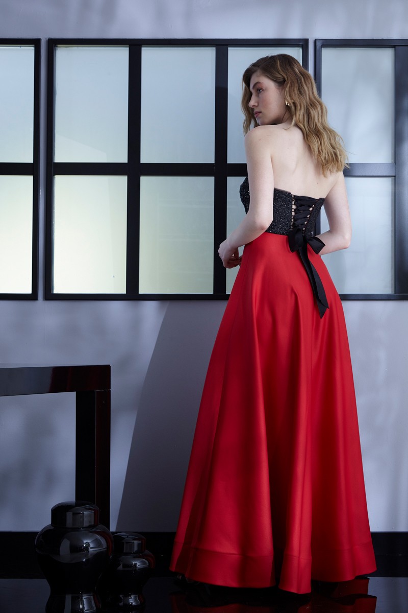 Red Satin Mini Sleeveless Dress