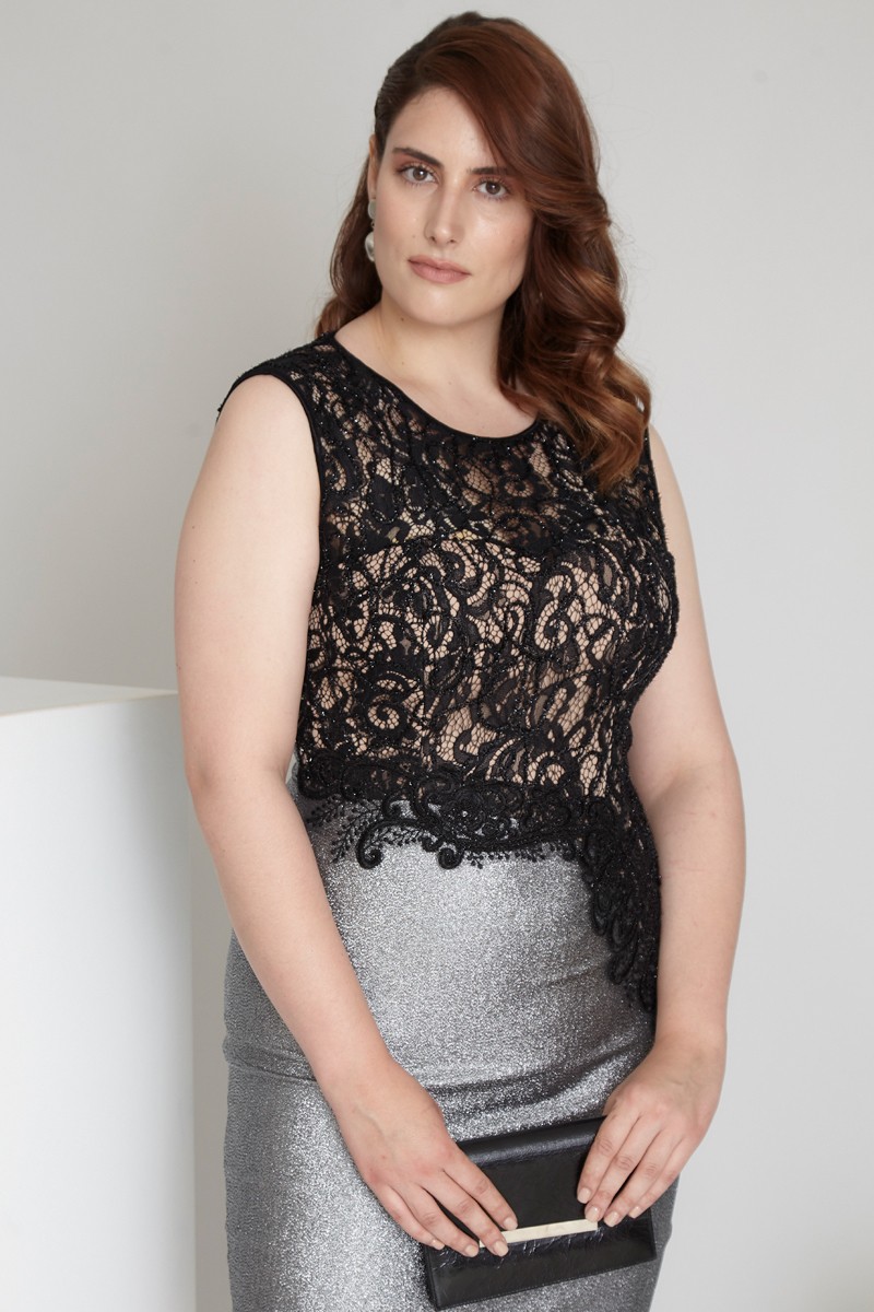 Pattern Z57g Plus Size Crepe Maxi Sleeveless Dress